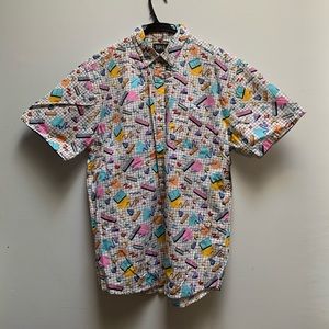 NWT Men’s L All-over print Button-down Dress Shirt